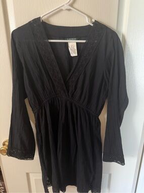 Ralph Lauren Black Lace  Tunic Dress | Small great for swim cover up